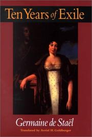 Cover of: Ten Years of Exile by Madame de Staël, Germaine De Stael