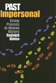 Cover of: Past Impersonal by Rudolph Binion