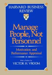 Cover of: Manage People, Not Personnel: Motivation and Performance Appraisal