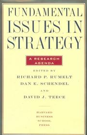 Cover of: Fundamental issues in strategy by Richard P. Rumelt, Dan Schendel, David J. Teece, David Teece