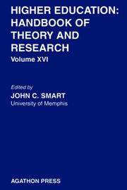 Cover of: Higher Education: Handbook of Theory and Research: Volume XVI (Higher Education: Handbook of Theory and Research)