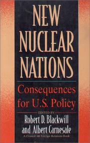 Cover of: New nuclear nations: consequences for U.S. policy