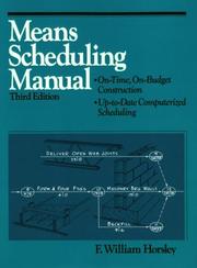 Cover of: Means scheduling manual by F. William Horsley