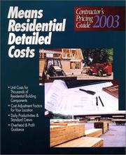 Cover of: Means Residential Detailed Costs: Contractor's Pricing Guide 2003