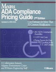 Cover of: Means Ada Compliance Pricing Guide: Cost Data for 75 Essential Projects