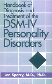 Cover of: Handbook of diagnosis and treatment of the DSM-IV personality disorders by Len Sperry
