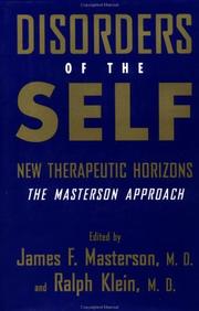 Cover of: Disorders of the self by edited by James F. Masterson and Ralph Klein.