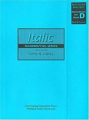 Cover of: Getty-Dubay Italic Handwriting Series Blackline Masters Worksheets for Book D