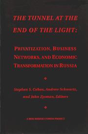 Cover of: The tunnel at the end of the light by Stephen S. Cohen, Andrew Schwartz, and John Zysman, editors.