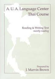 Cover of: A.U.A. Language Center Thai Course by J. Marvin Brown