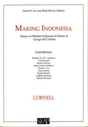 Cover of: Making Indonesia by Daniel S. Lev and Ruth McVey, editors.