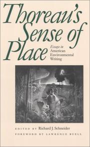 Cover of: Thoreau's sense of place: essays in American environmental writing