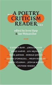 Cover of: A Poetry Criticism Reader by 