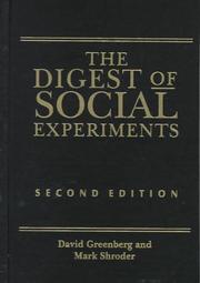 Cover of: Digest of social experiments by David H. Greenberg