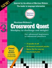 Cover of: Merriam-Webster's Crossword Quest: Wordplay to Challenge and Delight! (Merriam-Webster's Crossword Quest)