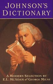 Cover of: Johnson's Dictionary by Samuel Johnson undifferentiated, George Milne, Edward Lippincott McAdam Jr