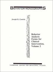 Cover of: Behavior analysis forms for clinical intervention