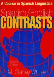 Spanish/English Contrasts by Melvin Stanley Whitley