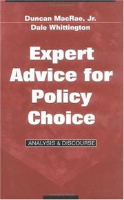 Cover of: Expert advice for policy choice: analysis and discourse