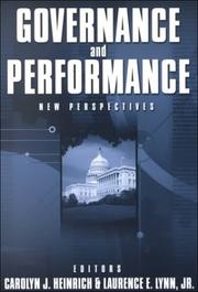 Cover of: Governance and Performance: New Perspectives