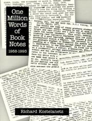 Cover of: One million words of book notes, 1958-1993 by Richard Kostelanetz