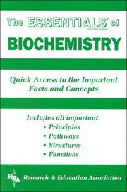 Cover of: The essentials of biochemistry