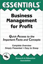 Cover of: The essentials of business management for profit