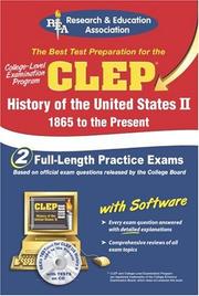 Cover of: CLEP History of the United States II w/CD (REA) - The Best Test Prep for the CLE (Test Preps)
