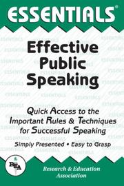Cover of: The essentials of effective public speaking