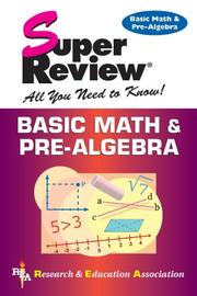 Cover of: Basic math and pre-algebra