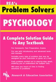 Cover of: Psychology Problem Solver (Problem Solvers) by Research and Education Association, Research and Education Association