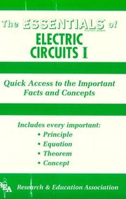 Cover of: Essentials of Electric Circuits I (Essentials (Que Paperback)) by Research and Education Association, Research & Education Association, Rea, Research & Education Association, Rea