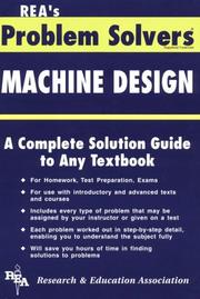 The Machine design problem solver by Research and Education Association