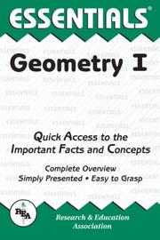 Cover of: The essentials of geometry I