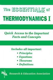 Cover of: Essentials of Thermodynamics (Essentials) by Research & Education Association, Rea, The Staff of Rea