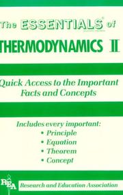 Cover of: Essentials of Thermodynamics II (Essentials)
