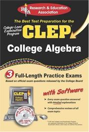 Cover of: CLEP College Algebra with CD (REA) - The Best Test Prep for the CLEP Exam