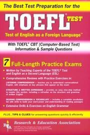 Cover of: TOEFL (REA) - The Best Test Prep for the Test of English as a Foreign Language (Test Preps)