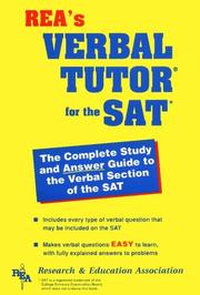 Cover of: Sat Verbal Tutor (REA) - The Best Test Prep for the SAT