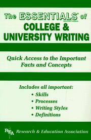 Cover of: The essentials of college and university writing