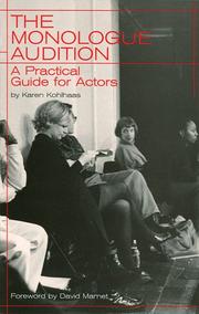 Cover of: The monologue audition by Karen Kohlhaas