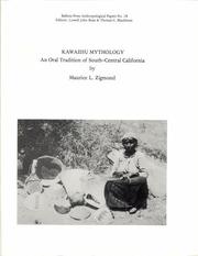 Cover of: Kawaiisu mythology: an oral tradition of south-central California
