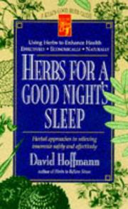 Cover of: Herbs for a good night's sleep: herbal approaches to relieving insomnia safely and effectively