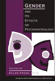 Cover of: Gender and Its Effects on Psychopathology (American Psychopathological Association Series)