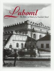 Cover of: Luboml: the memorial book of a vanished shtetl