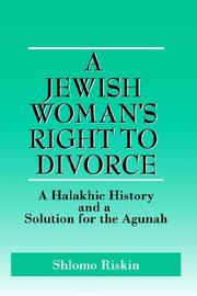 Cover of: Jewish Woman's Right to Divorce by Shlomo Riskin