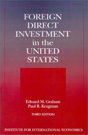 Cover of: Foreign direct investment in the United States by Edward M. Graham
