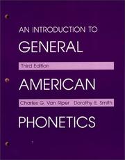Cover of: An Introduction to General American Phonetics