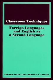 Cover of: Classroom Techniques by Edward David Allen, Rebecca M. Valette