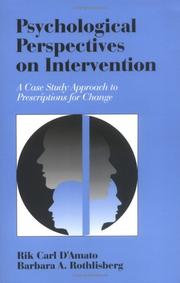 Cover of: Psychological Perspectives on Intervention: A Case Study Approach to Prescriptions for Change